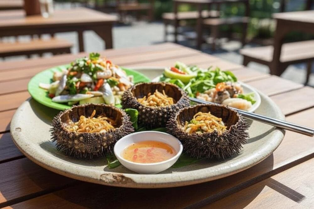 Nhum biển nướng mỡ hành